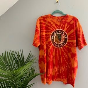 CHICAGO BLACKHAWKS NHL Hockey Bleach Dyed Tee